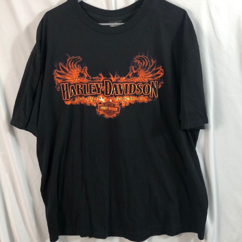 Harley-Davidson Black and Orange Short Sleeve Tee